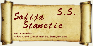 Sofija Stanetić vizit kartica